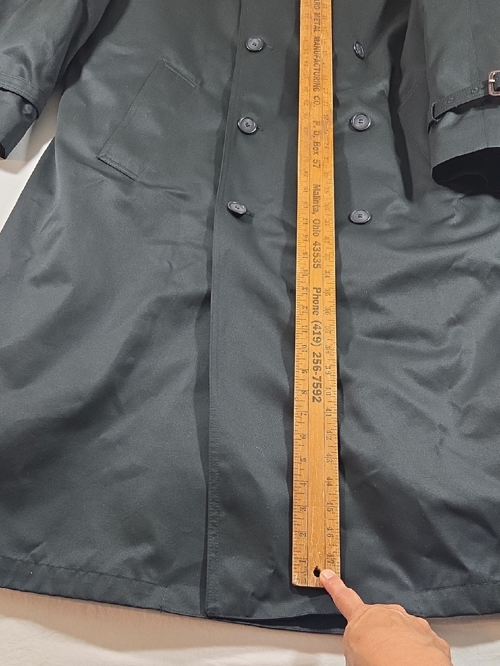 Ralph Ralph Lauren Black Wool Blend  Double-Breasted Trench Coat Jacket - Picture 10 of 16